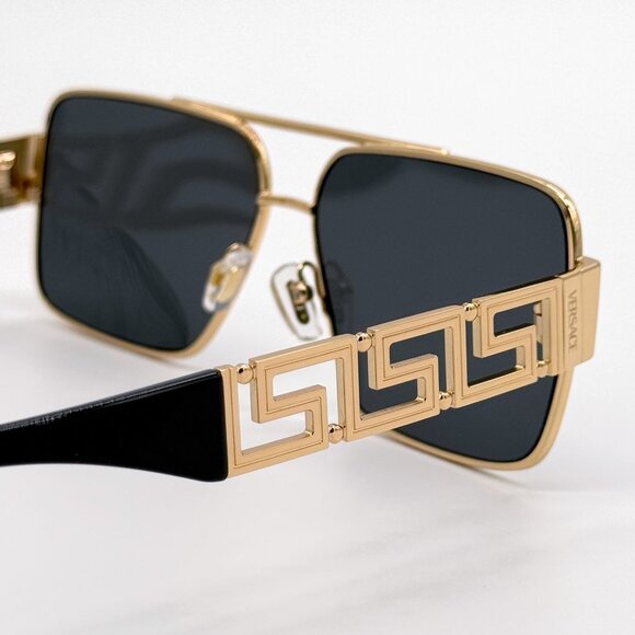 NEW VERSACE VE2290 100287 SUNGLASSES BLACK GOLD WOMEN EYEWEAR VERSACE VE2290 100 main image 6